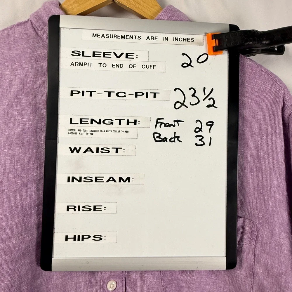 J. Crew‎ Mens L Irish Linen Button Down Shirt Purple Classic Fit Long Sleeve